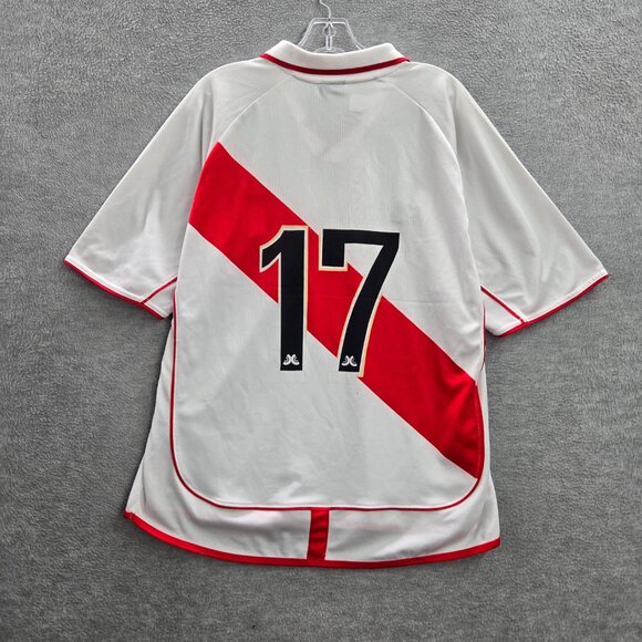 VINTAGE Peru Men Jersey Large White Logo 17 Calvo Home‎ 1986-87 Soccer - Picture 6 of 10